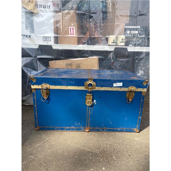 Vintage Blue Metal Throne w/ Contents