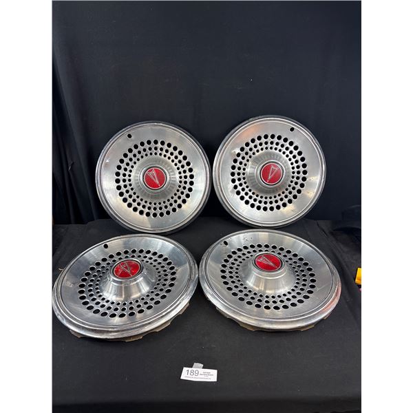 4 Vintage Pontiac Car Hubcaps 15"