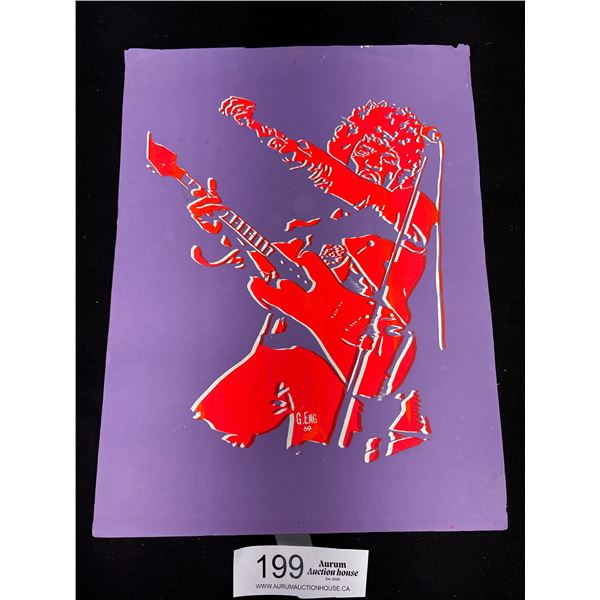 1969 Jimi Hendrix Poster by G. Eng Measures 9" x 12"