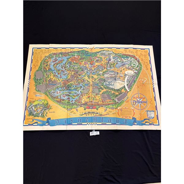 Original 1966 Large Disneyland Map - Measures 44" x 30"