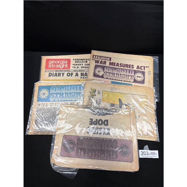 Lot of 5 Vintaeg 1969-71 Georgia Straight Newspapers