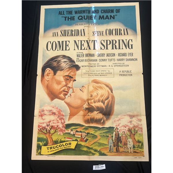 Original 1956 1-Sheet Come Next Spring Movie Poster