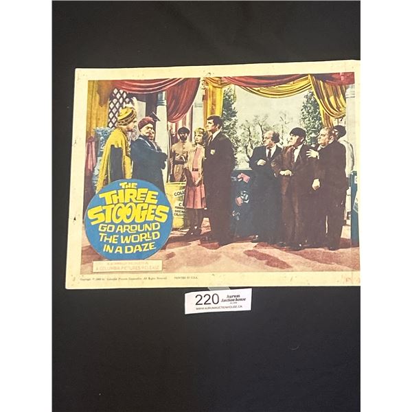 Original 1963 Lobby Card The Three Stooges Go Around The World in a Daze - Measures 11" x 14" Movie 
