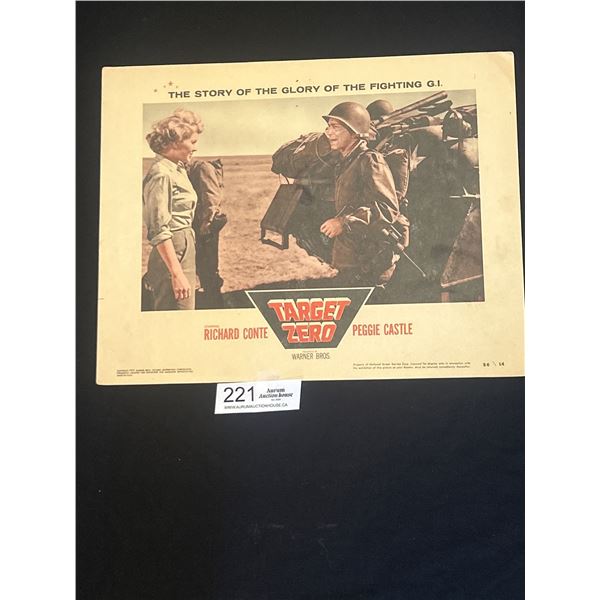 Original Lot of 2 Lobby Cards 1 1956 Target Zero and 1 1962 War Hunt Movie Posters