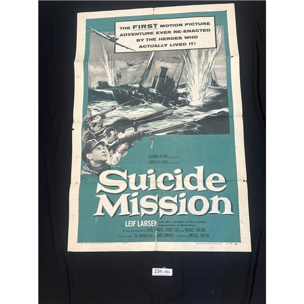Original 1956 1-Sheet Suicide Mission Movie Poster