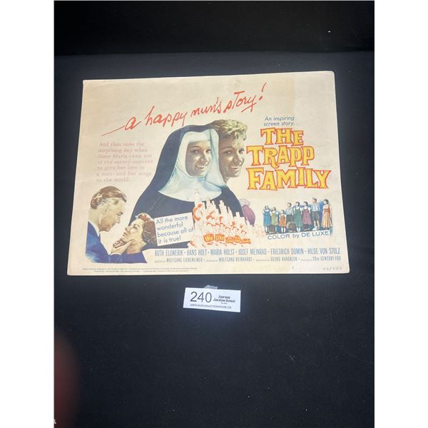 Original 1960 Title Card The Trapp Family Movie Poster - Measures 11" x 14"