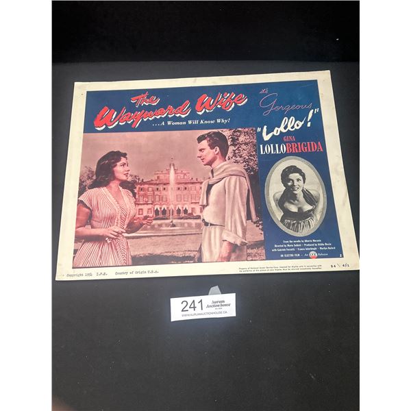 Original 1954 Title Card Wayward Wife Movie Poster