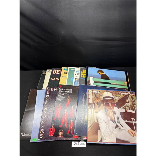 Lot of 15 LPs Elton John, Rod Stewart, Phil Collins, Bob Seger, Paul McCartney, Boz Scaggs +