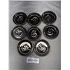 Image 1 : Set of 8 Mid-Century Mercury Glass Coasters - Roman Gladiator Design