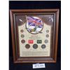 Image 1 : Professionaly Framed 11" x 13" British WW2 Coin Collection and Stamp Some Silver