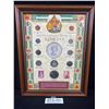 Image 1 : Professionaly Framed 11" x 13"1952 Canadian Coinage of Queen Elizabeth II with Silver Dollar 50c Pie