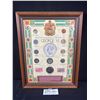 Image 1 : Professionaly Framed 11" x 13" Selected Canadian Coinage of George V 1910-1936 Silver Dollar 50c Pie