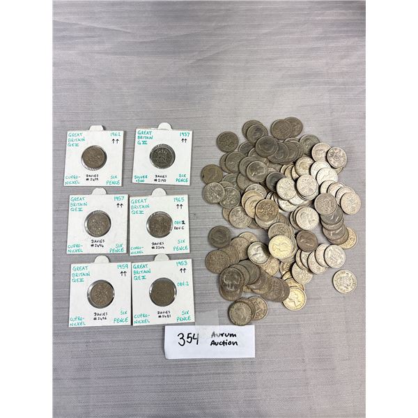BIG BAG of Great Britain Sixpences, 1940's,1950's & 1960's  Nice Starter Collection