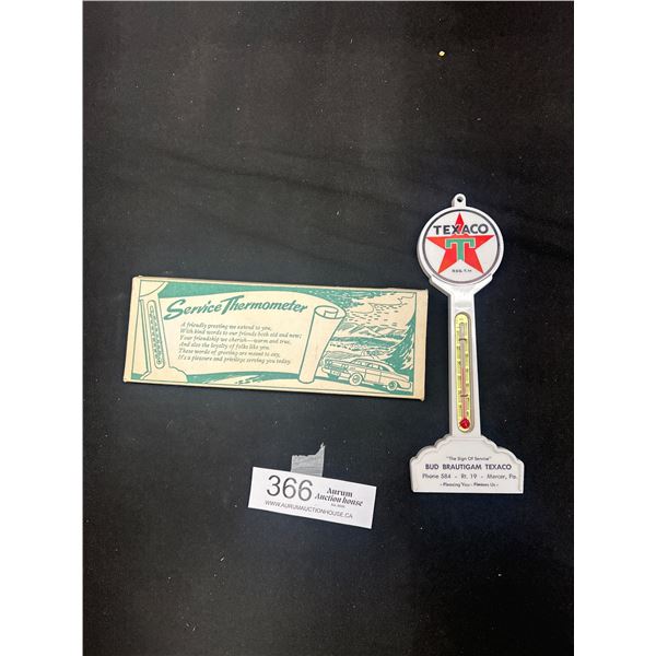 Vintage Texaco Thermometer Gas Station Advertisment with Hard to Find Outer Sleeve