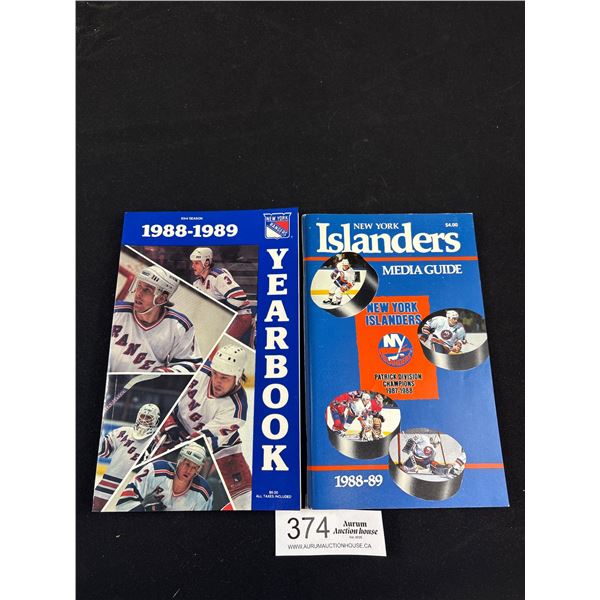 Lot of 2 1988-89 NHL Media Guides Islanders/Rangers