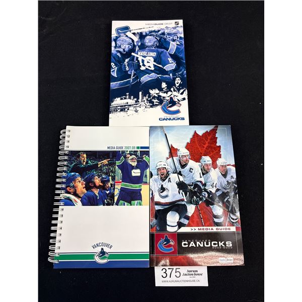 Lot of 3 Vancouver Canucks Media Guides - 02/03 06/07 and 07/08