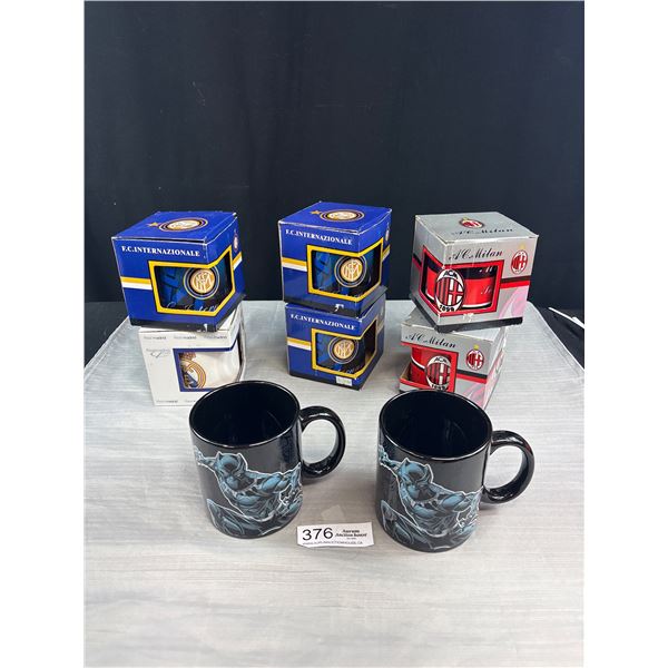Lot of 8 Brand New Coffee Mugs - Marvel - Black Panthers x2, Soccer Inter Milan x2 and AC Milan x2