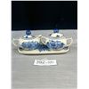 Image 1 : Hand Painted Delft Blue Cream/Sugar Set