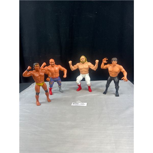 Lot of 4 - 1984-86 Titan WWF Wrestling Figures Ricky 'The Dragon' Steamboat, Big John Stud, Iron She