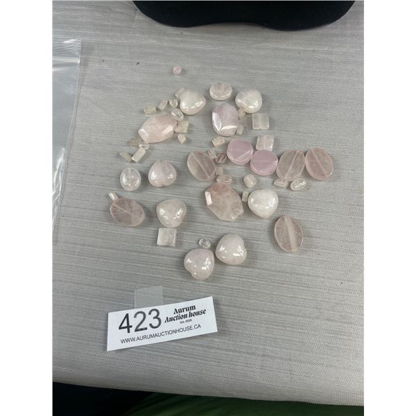 Genuine Rosequartz Stone Beads for a Long Necklace