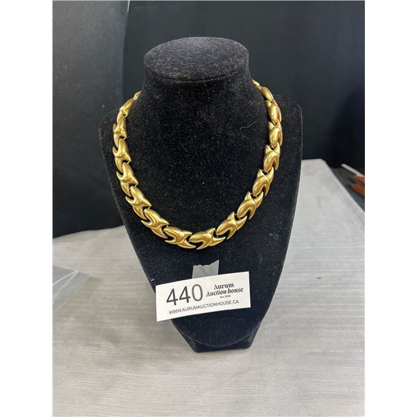 Vintage Gold Tone Choker Necklace, Marked Butler