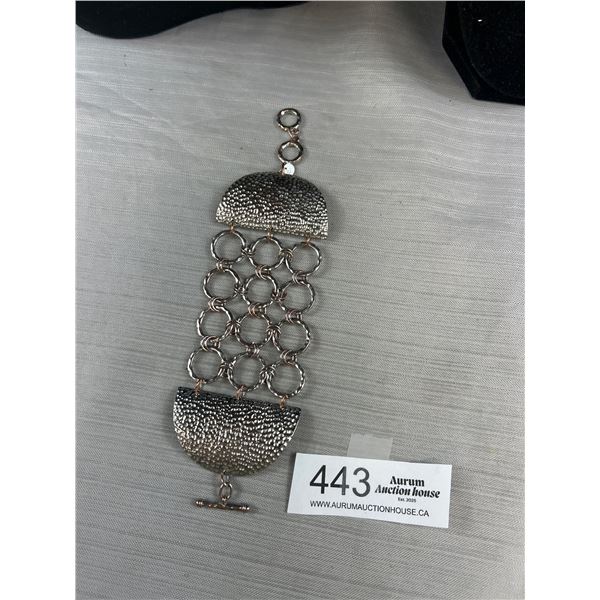 Unique Silve Plated on Copper Bracelet Marked MCxx