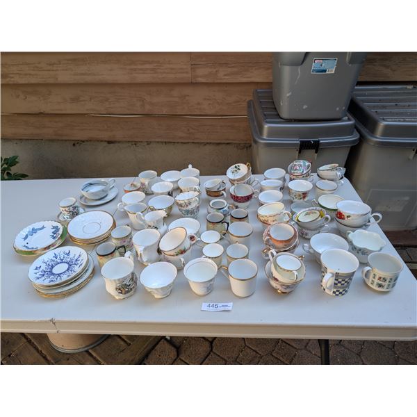 Large Lot of MisMatched Bone China Teacups & Saucers