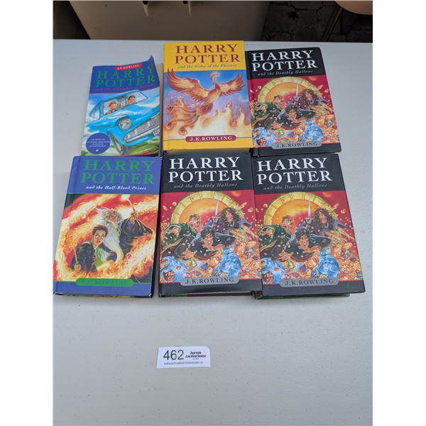 Lot of 5 Harry Potter Books 4 Are Hardcover