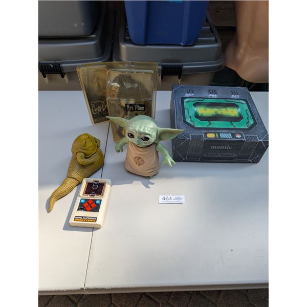 A Nice Collectible Lot Star Saga Baby Yoda, Mrs. Blum Corpse Bride, Electronic Basketball Etc