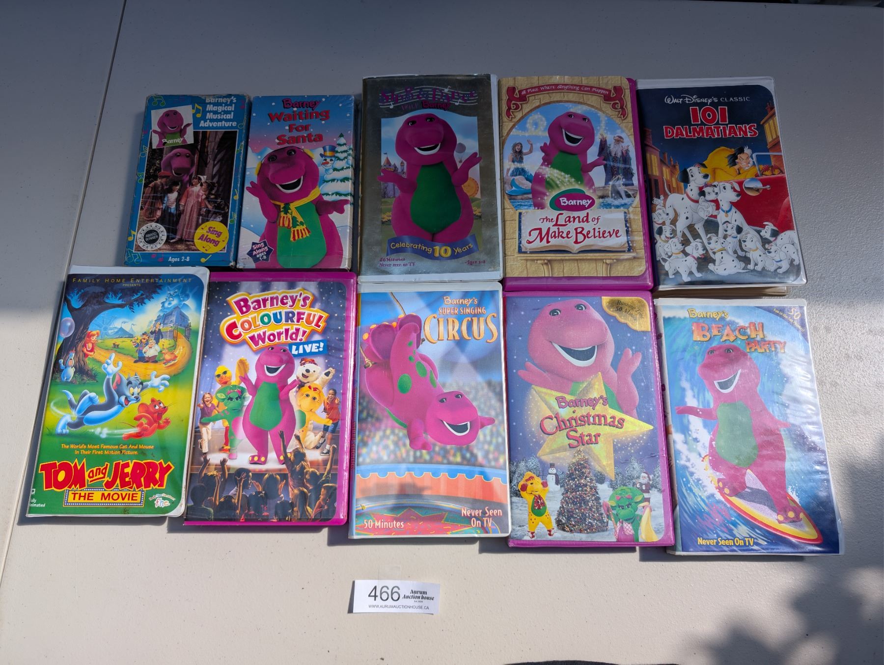 Lot of 9 Vintage Barney VHS Plus 101 Dalmations VHS