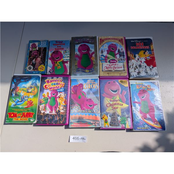 Lot of 9 Vintage Barney VHS Plus 101 Dalmations VHS