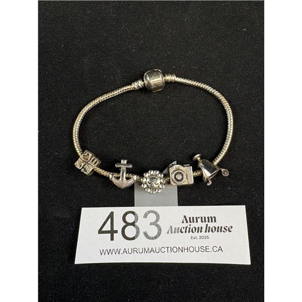 Silver Plated Pandora Style Charm Bracelet