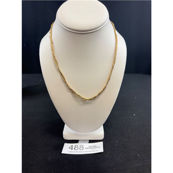 12K Gold Filled Choker Necklace, Marked 12KG.F.