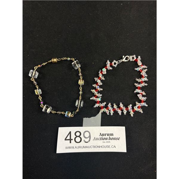 2 Beautiful Crystal Beads Bracelets