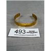 Image 1 : Hand Hammered Gold Open Cuff Bangle