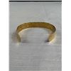 Image 2 : Hand Hammered Gold Open Cuff Bangle
