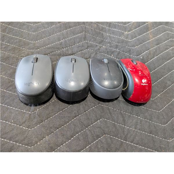 LOT DE 4 WIRELESS LOGITECH MICE AVEC DONGLES