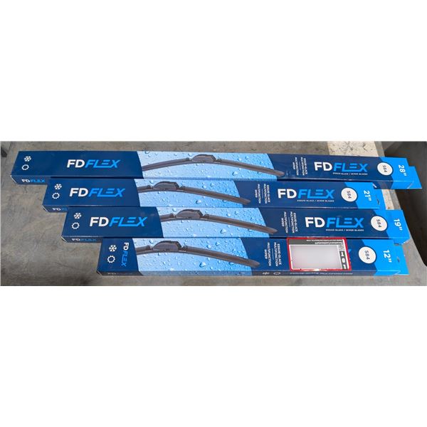 LOT DE 4 FD FLEX BALAIS D'ESSUIE-GLACE #S84 (12",19",21"&28") ASSORTIS