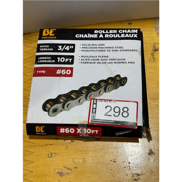 BE AG CHAINE À ROULEAUX INDUSTRIELLE #60 3/4"X10'