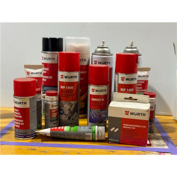 LOT DE 15 WURTH PRODUITS ASSORTIS