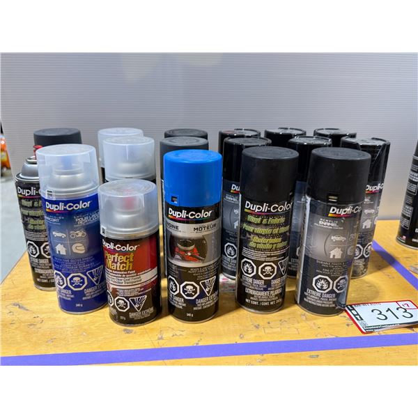 LOT DE 17 DUPLI-COLOR PEINTURES EN AEROSOL ASSORTIS