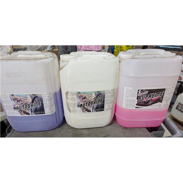 LOT DE 3 BLACKKAT CAR WASH LIQUIDS 20L (PARTIALLY USED)