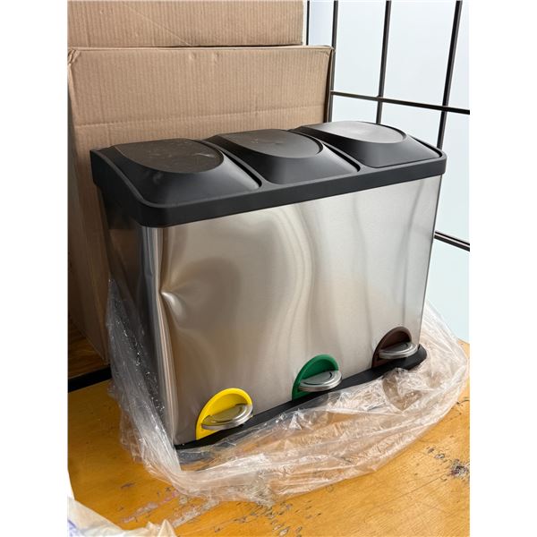 3-BIN BAC SEPARATEUR POUBELLE/RECYCLAGE/COMPOST