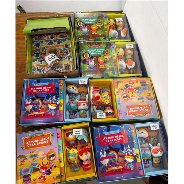 ASSORTIS LIVRES/MARIONNETTES À DOIGTS ET AUTOCOLLANTS