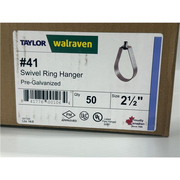 BOITE DE 50 TAYLOR #41 SWIVEL RING HANGER 2.5"