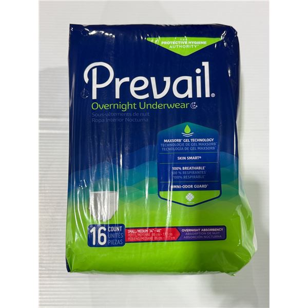 16-PACK PREVAIL SOUS-VETEMENT DE NUIT (SMALL/MED 34-46)