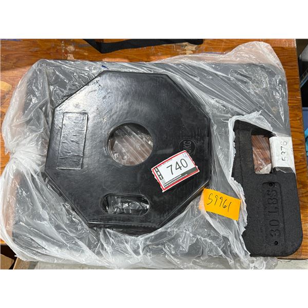 LOT DE 2 POIDS DE PANNEAU ROUTIER ASST