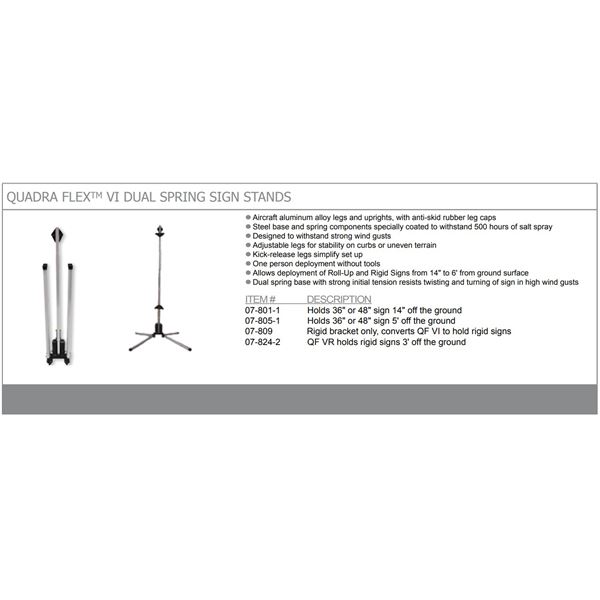 CORTINA 07-801 QUADRA FLEX SUPPORT D'ENSEIGNE À DOUBLE RESSORT