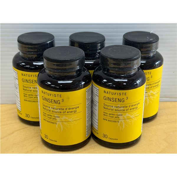 LOT DE 5 NATURISTE GINSENG 30 CAPSULES