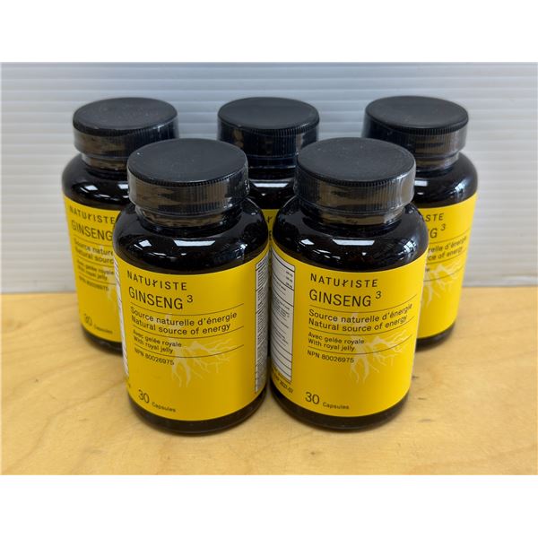 LOT DE 5 NATURISTE GINSENG 30 CAPSULES